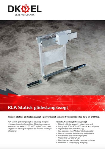 Download KLA Statisk glidestangsvægt datablad